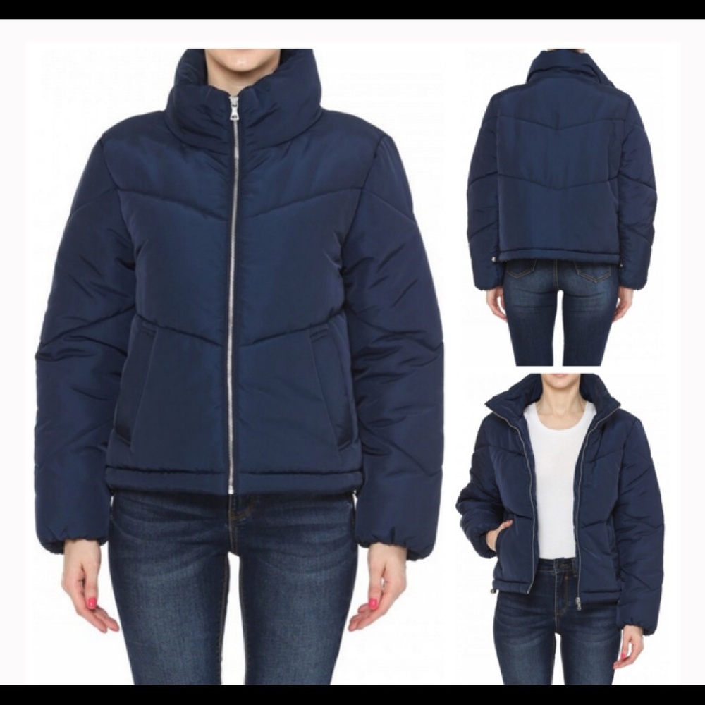 Montrez Navy Blue Puffer Coat.